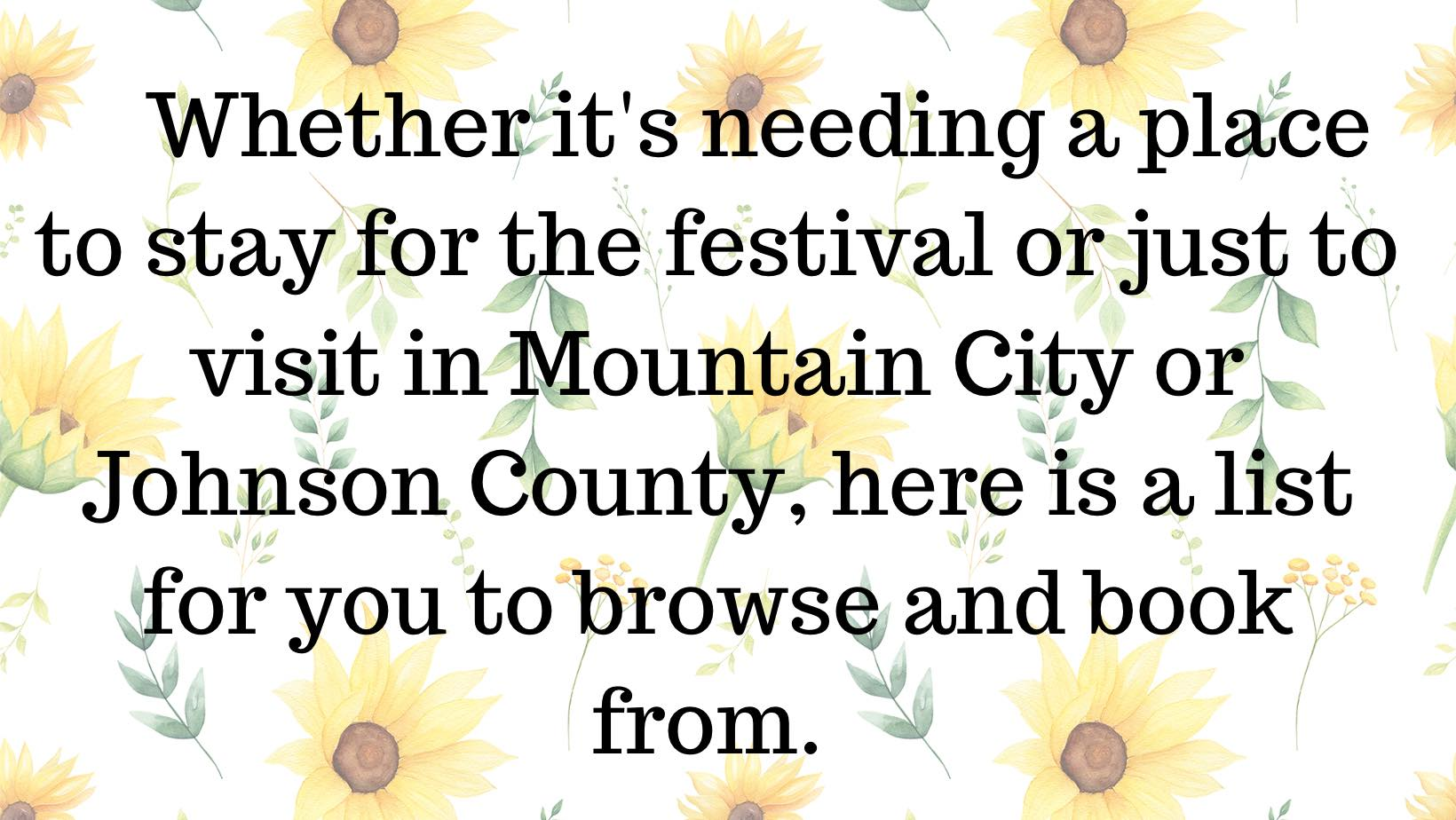 Resources Mountain City Sunflower Festival